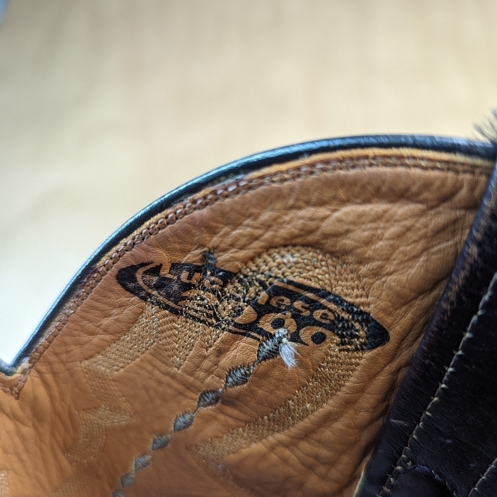 Lucchese Boots men's size 8.5EE Exotic Genuine Brown Teju Lizard Classic Western - Picture 12 of 13